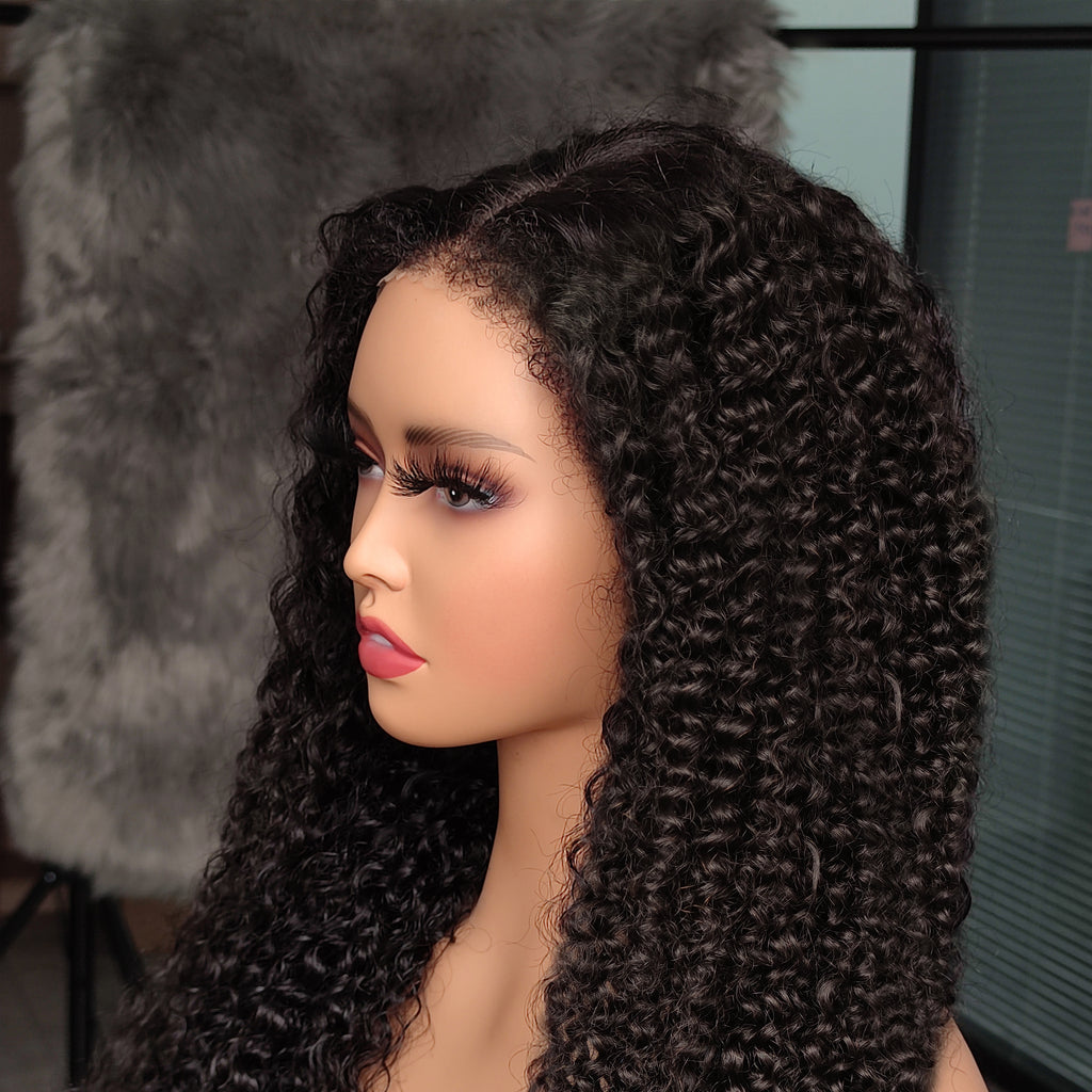 Kinky Curly 13x4 HD Lace 180% Density Full Frontal Wigs Pre-plucked Nature Hairline