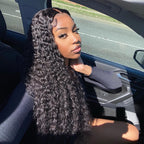 Deep curly 13x4 HD Lace 180% Density Full Frontal Wigs Pre-plucked Nature Hairline