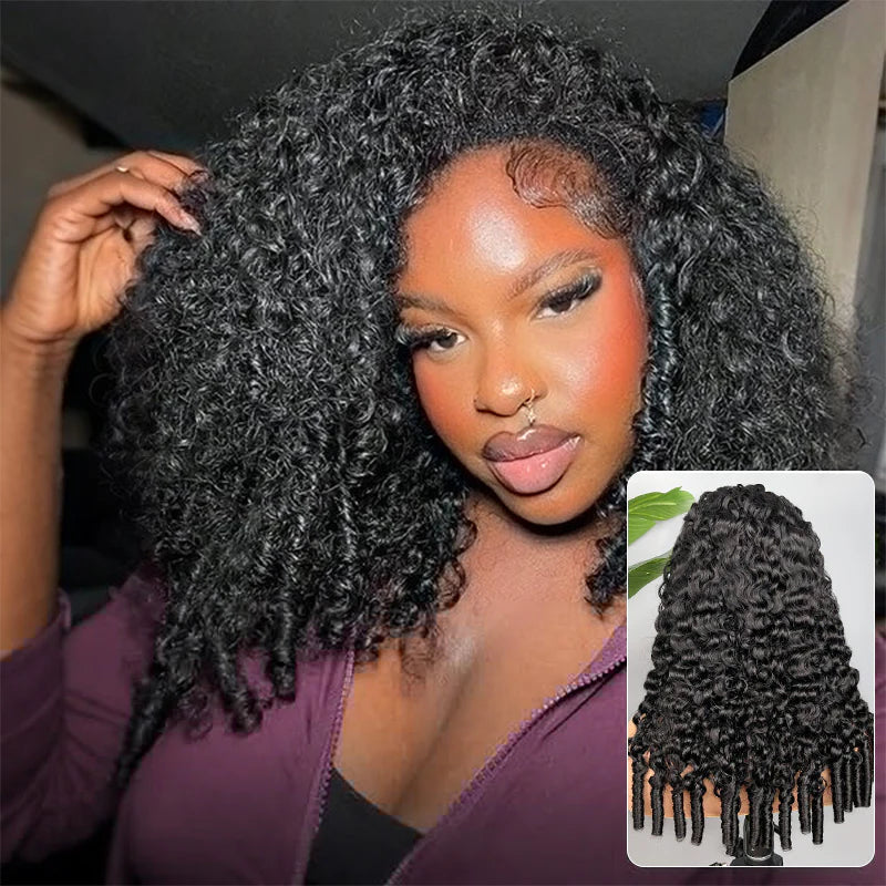 Half wig Brianna Same Style Burmese Curly  Top One Hair Skinlike Real HD Lace 180%Density