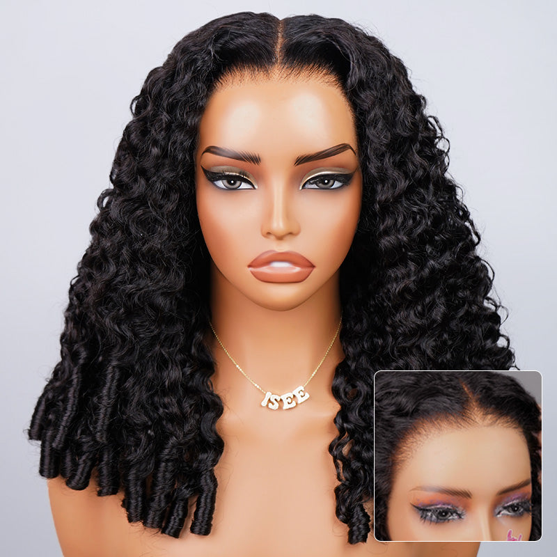 Half wig Brianna Same Style Burmese Curly  Top One Hair Skinlike Real HD Lace 180%Density