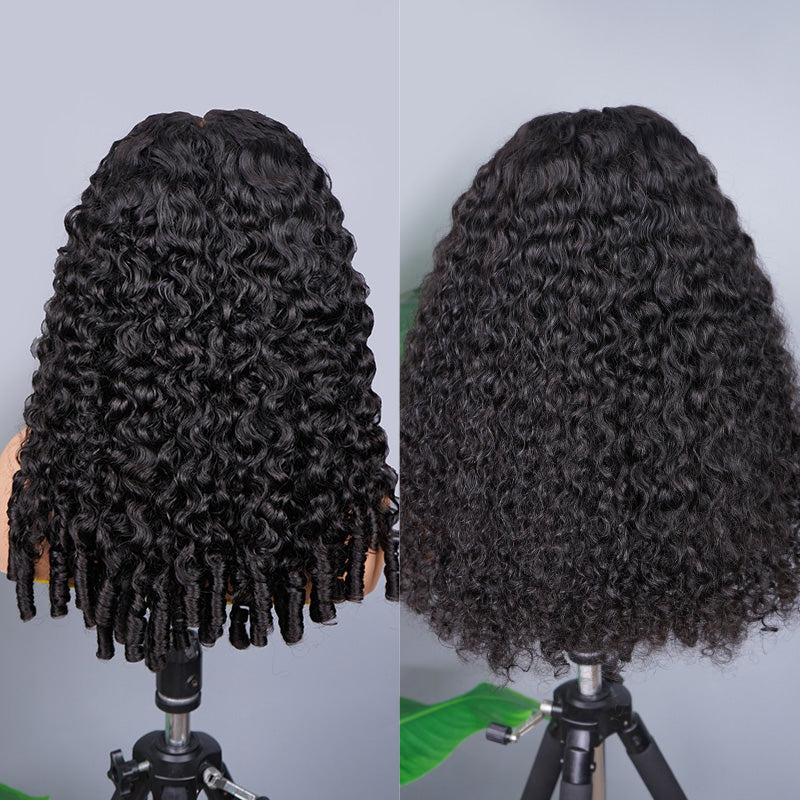 Half wig Brianna Same Style Burmese Curly  Top One Hair Skinlike Real HD Lace 180%Density