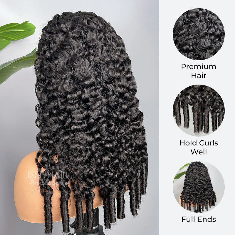 Half wig Brianna Same Style Burmese Curly  Top One Hair Skinlike Real HD Lace 180%Density