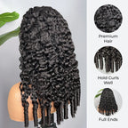 Half wig Brianna Same Style Burmese Curly  Top One Hair Skinlike Real HD Lace 180%Density