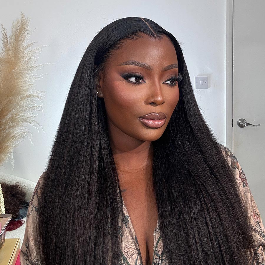 13X6 Kinky Straight Full Frontal Wig Pre Plucked Top1Hair Skinlike Real HD Lace180%Density