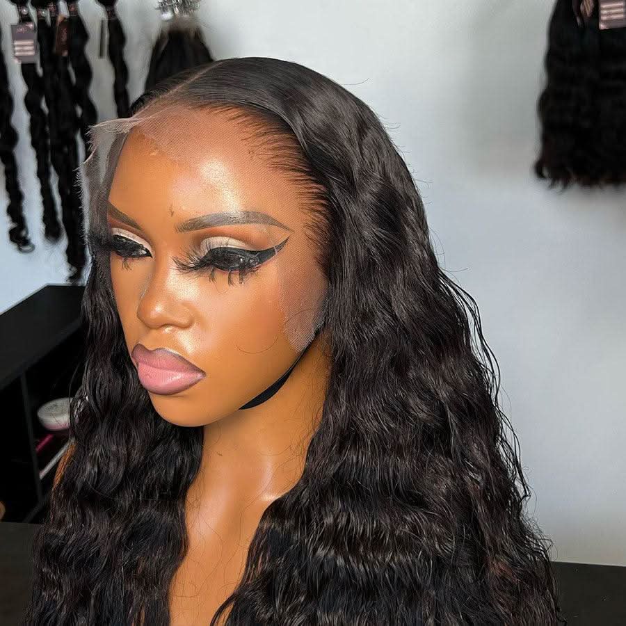 13X6 Water Wave Full Frontal Wig Pre Plucked Top1Hair Skinlike Real HD Lace 200%Density