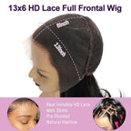 13X6 Water Wave Full Frontal Wig Pre Plucked Top1Hair Skinlike Real HD Lace 200%Density