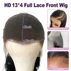 Straight 13x4 HD Lace 180%Density Full Frontal Wigs Pre-plucked Nature Hairline