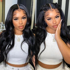 Body wave 13x4 HD Lace 180% Density Full Frontal Wigs Pre-plucked Nature Hairline