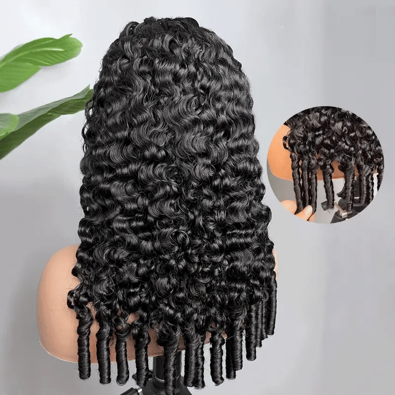 Burmese curly HD Lace 180%Density 13X6 Full Frontal Wig Silk Straight Pre Plucked
