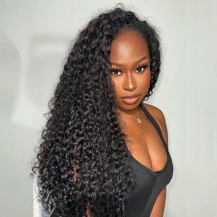 Half wig Brianna Same Style Deep Curly Top One Hair Skinlike Real HD Lace 200%Density