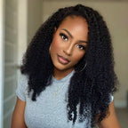 Half wig Brianna Same Style Kinky Curly Top One Hair Skinlike Real HD Lace 180%Density