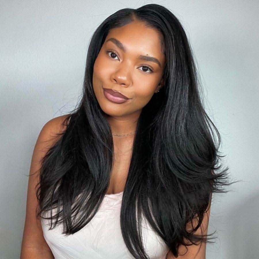 Half wig Brianna Same Style Yaki Top One Hair Skinlike Real HD Lace 180%Density