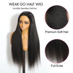 Half wig Brianna Same Style Yaki Top One Hair Skinlike Real HD Lace 180%Density